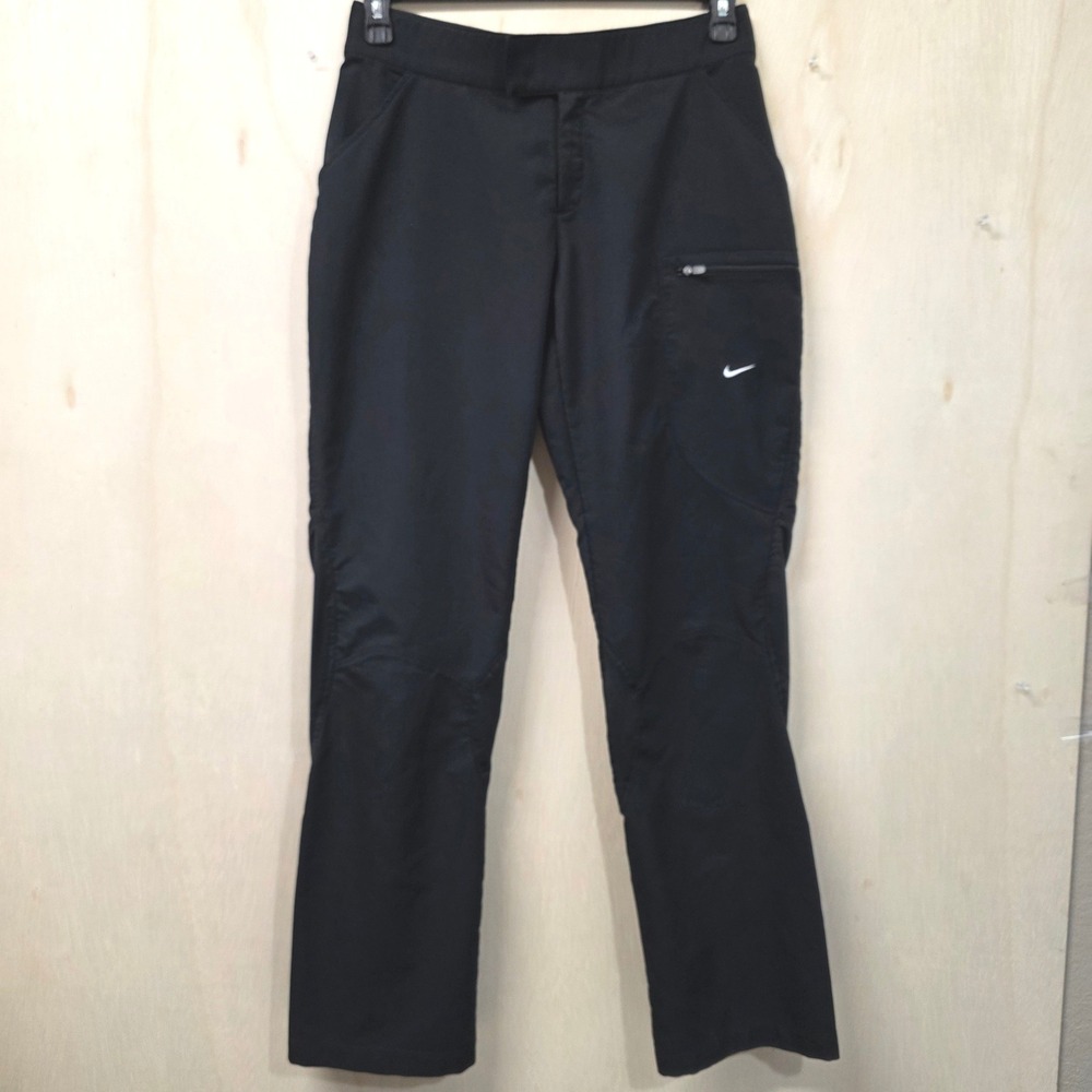Nike Sphere Dry Womens Black Athletic Hiking Pants Ankle Zip Size M 8-10